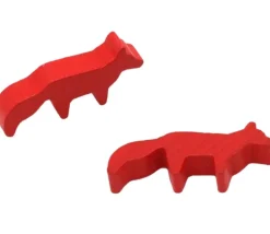 Pion renard rouge en bois 45 x 20 x 8 mm