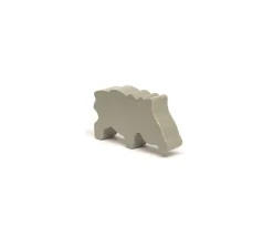 Pion sanglier gris en bois 35 x 20 x 8 mm.
