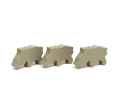 Pion sanglier gris en bois 35 x 20 x 8 mm.