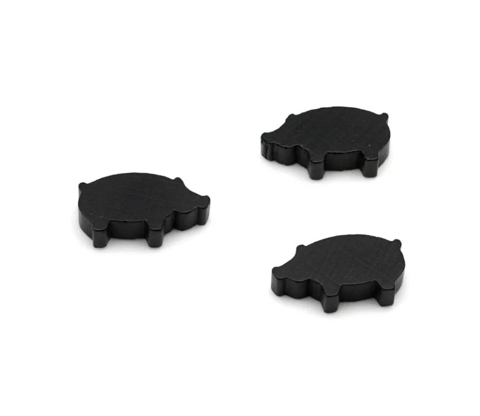 Pion sanglier ou cochon noir en bois 30 x 14 x 8 mm.