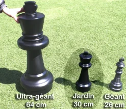 32 pions échecs géants jardin 30 cm de haut