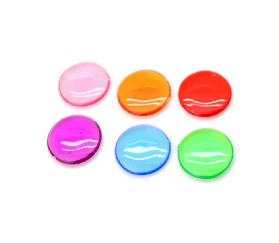 100 Pions de loto ronds 15 mm de diamètre - jetons de la même couleur