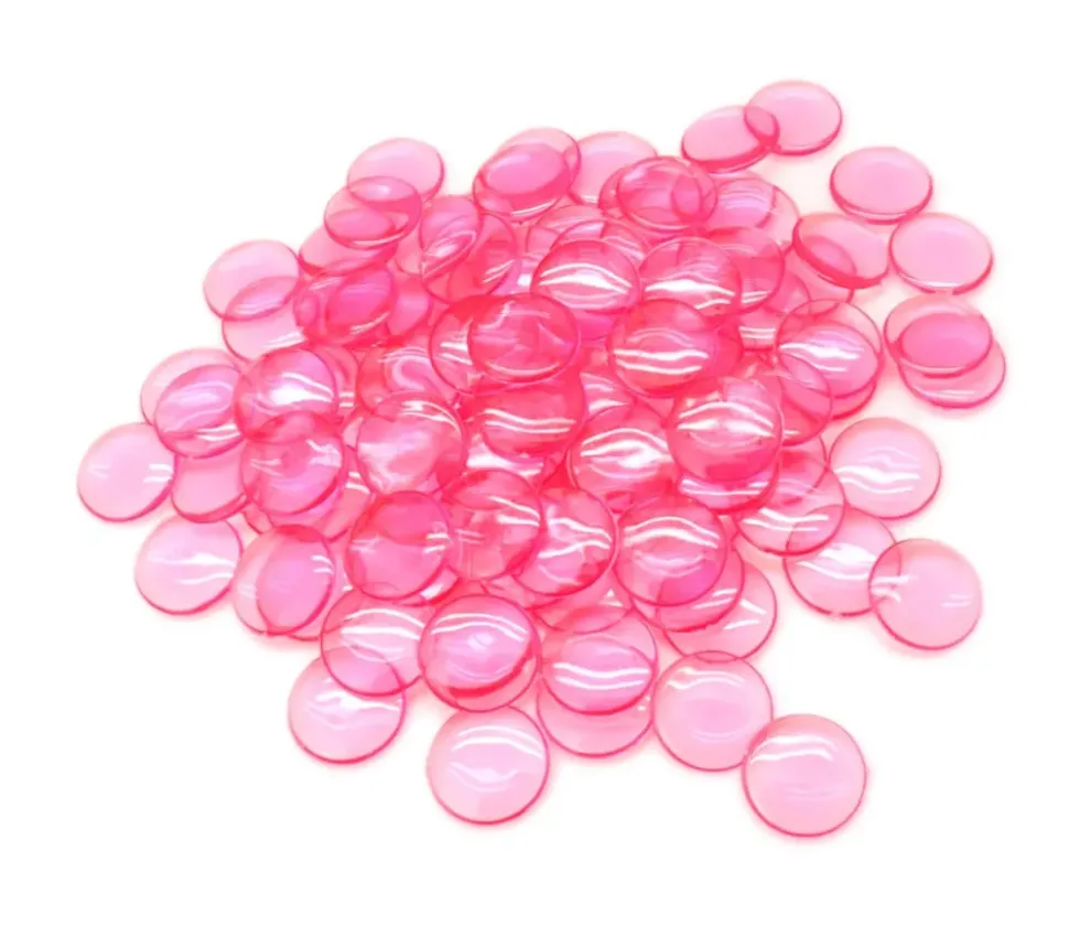 100 Pions de loto ronds 15 mm de diamètre - jetons de la même couleur