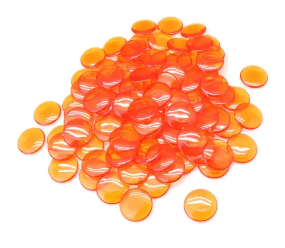 100 Pions de loto ronds 15 mm de diamètre - jetons de la même couleur
