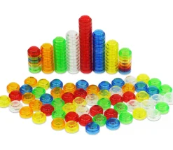 1000 pions empilables couleurs translucides 20 x 10 mm multicolores