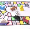 6 Pions en bois animaux multicolores pour jeux