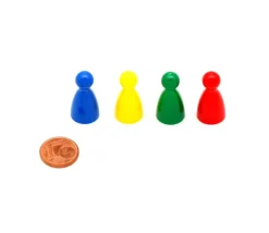 4 pions en plastique pour jeux 24x12 mm quilles multicolores