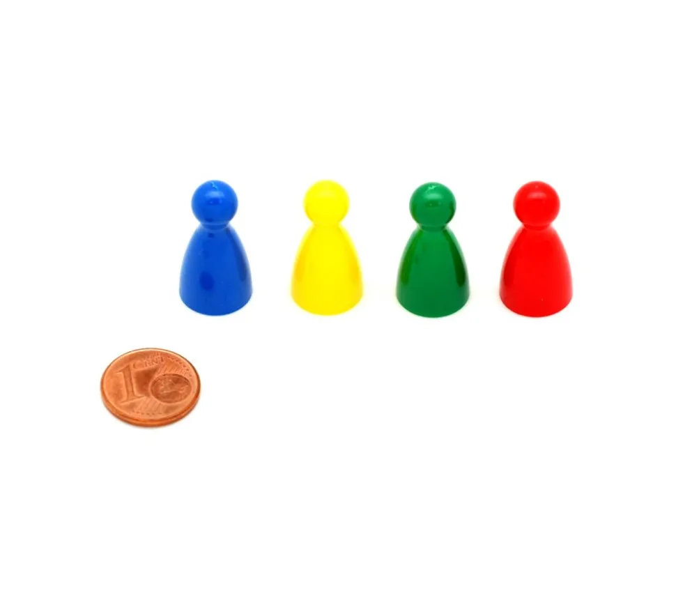 4 pions en plastique pour jeux 24x12 mm quilles multicolores