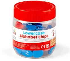 156 pions lettres alphabet - Ø 2 cm (aimantables) en minuscule