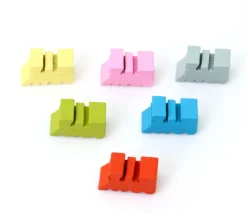 6 pions locomotives train en bois 1.8 x 1 cm