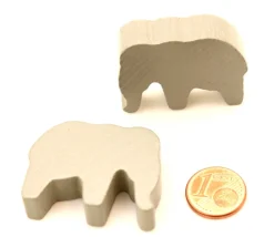 6 Pions éléphants colorés en bois 37 x 28 x 10 mm