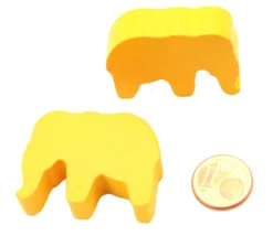 6 Pions éléphants colorés en bois 37 x 28 x 10 mm