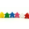 6 Pions meeples carcassone en bois multicolores 16x16x10 mm