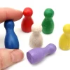 6 Pions Moyens 30 x 15 mm colorés en bois pour jeux