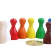 8 Pions multicolores 24x12 mm small en bois lot de 8 couleurs