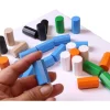 30 Pions octogones 15 x 30 mm en bois
