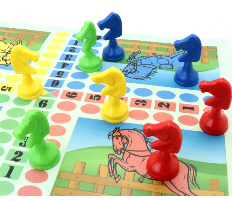 8 pions petits chevaux plastiques