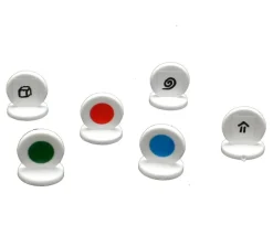 Pions ronds à personnaliser lot de 10 supports blancs 15 x 17 mm