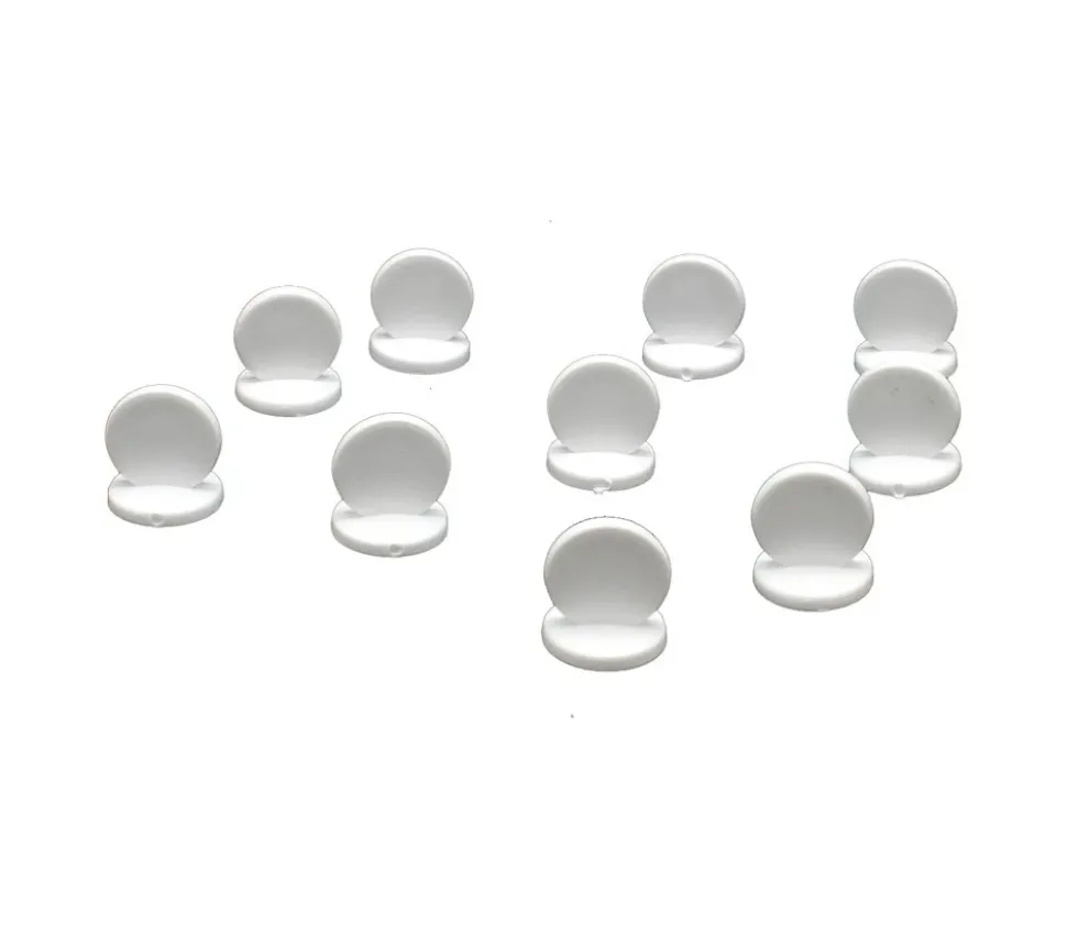 Pions ronds à personnaliser lot de 10 supports blancs 15 x 17 mm