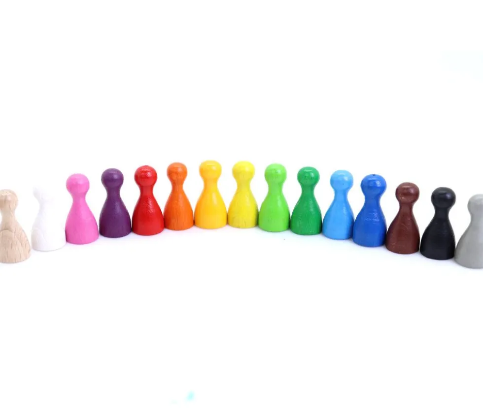 15 Pions Small multicolores en bois pour jeux (15 couleurs)