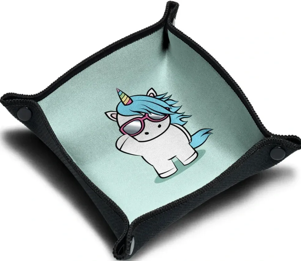 Piste de dés souple licorne 21x 21 cm