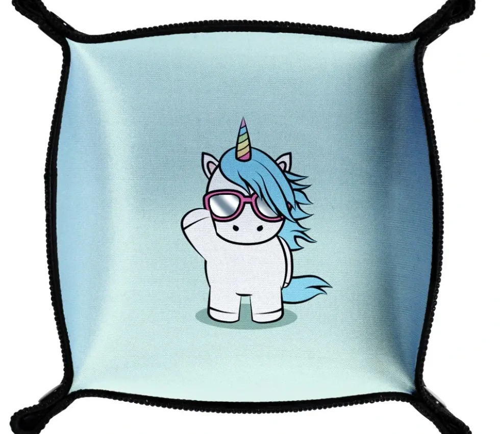 Piste de dés souple licorne 21x 21 cm
