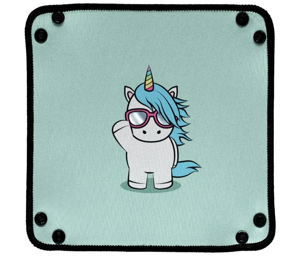 Piste de dés souple licorne 21x 21 cm