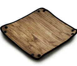 Piste de dés souple néoprène décor bois 21x 21 cm