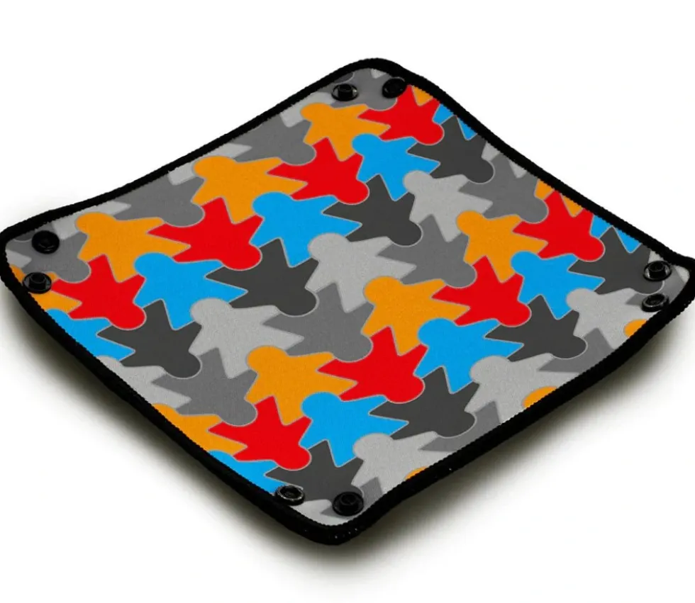 Piste de dés souples meeples multicolores 21 cm x 21cm