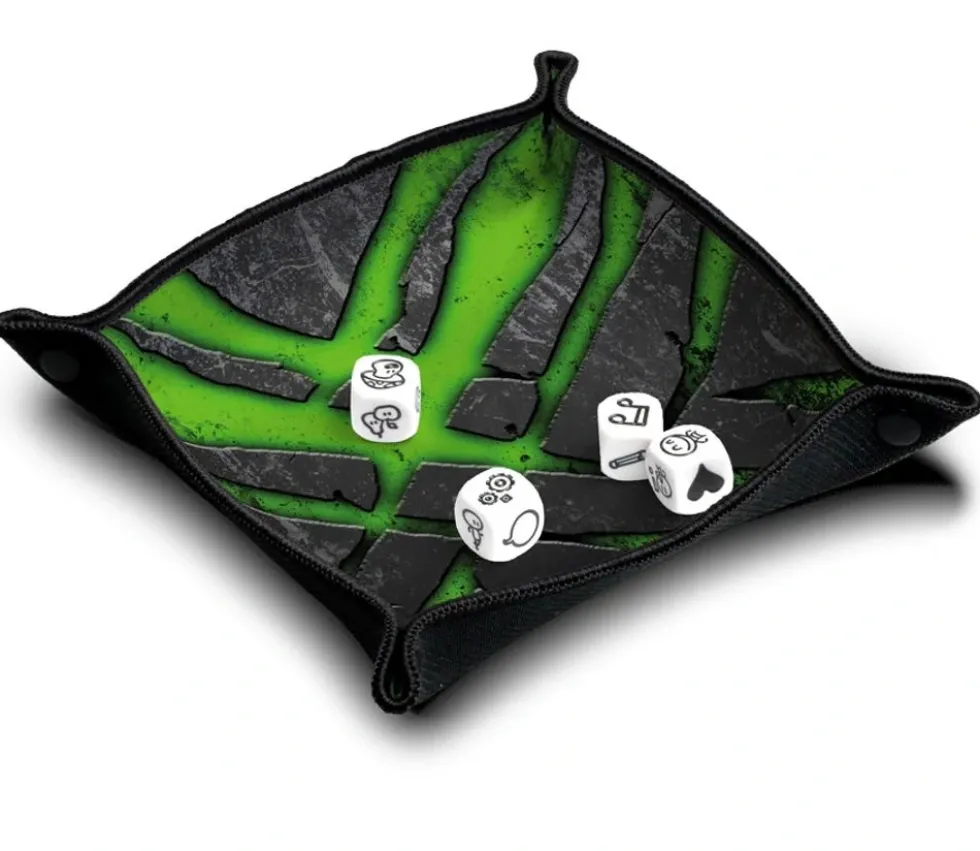 Piste de dés souple verte et noire 21x 21 cm