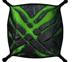 Piste de dés souple verte et noire 21x 21 cm