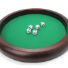Piste dés bois marron 35 cm pour jeu avec 5 dés