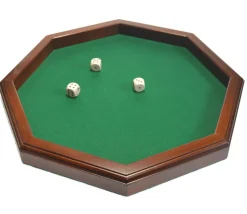 Piste à dés bois octogonale 38 cm - fabrication France