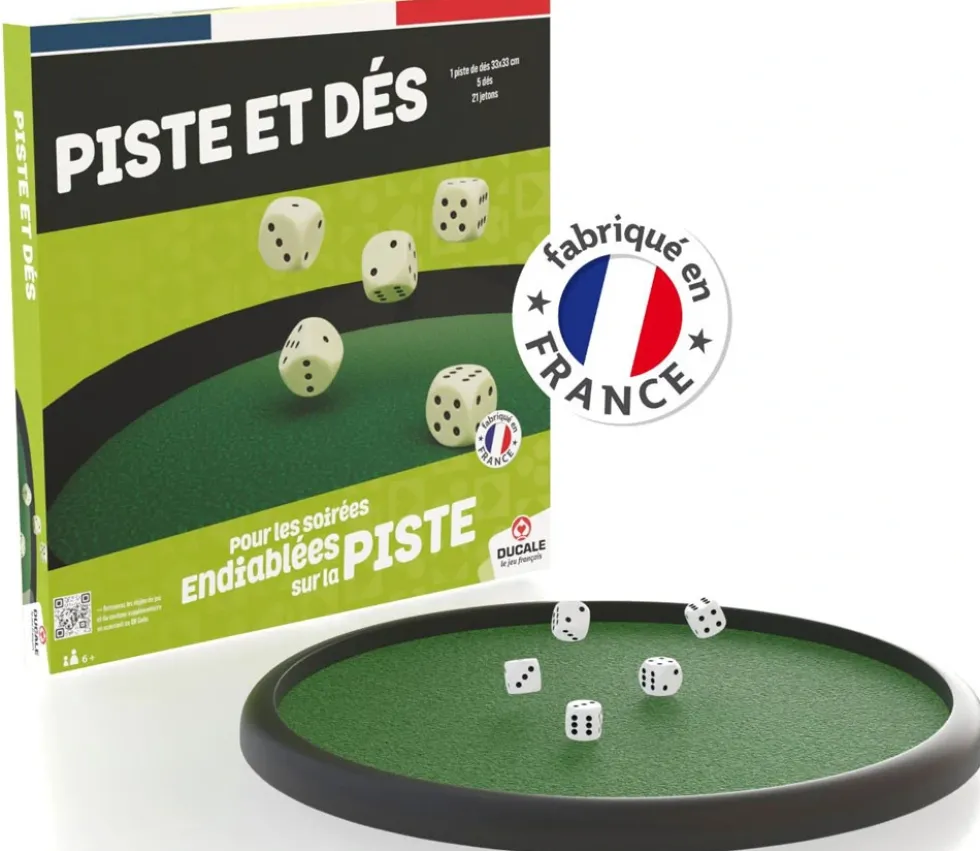 Piste dés 421 de 33 cm - 5 dés + jetons