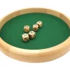 Piste dés en bois ronde 40 cm avec 5 dés bois