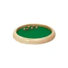 Piste dés en bois ronde de 35 cm avec 5 dés bois