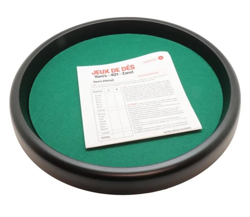 Piste dés à jouer ronde simple 33 cm 421 yams