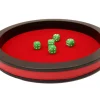 Piste dés rouge et noire de 43 cm avec 5 dés