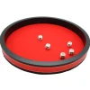 Piste dés rouge et noire de 30 cm avec 5 dés