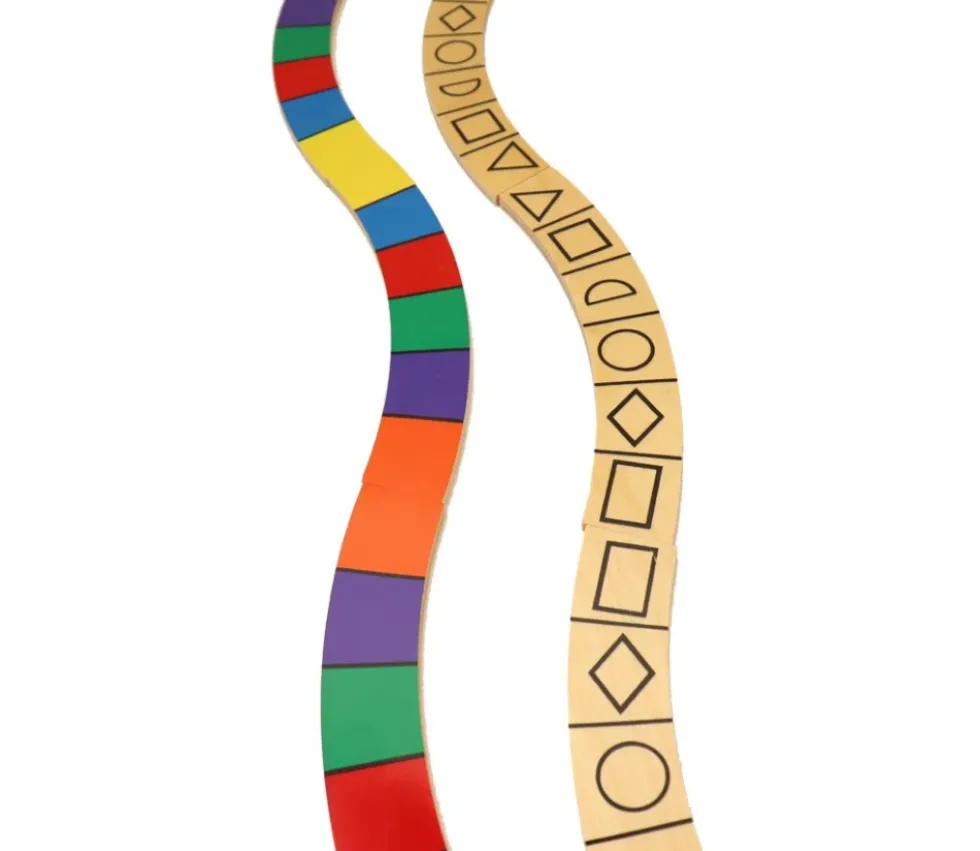Plaquette bois couleurs et formes 20 x 3 x 0.5 cm