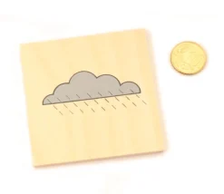 Plaquette nuage gris en bois 7 cm
