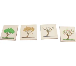 4 plaquettes bois 5 cm : les 4 saisons