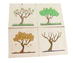 4 plaquettes bois 5 cm : les 4 saisons