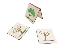 4 plaquettes bois 5 cm : les 4 saisons