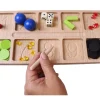 Plateau bois massif de 10 compartiments de 1 à 10 - Math Montessori