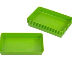 5 plateaux verts Bioplastique barquettes 12 x 18 x 2.5 cm PM