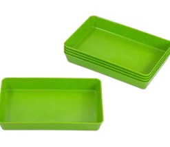 5 plateaux verts Bioplastique barquettes 12 x 18 x 2.5 cm PM