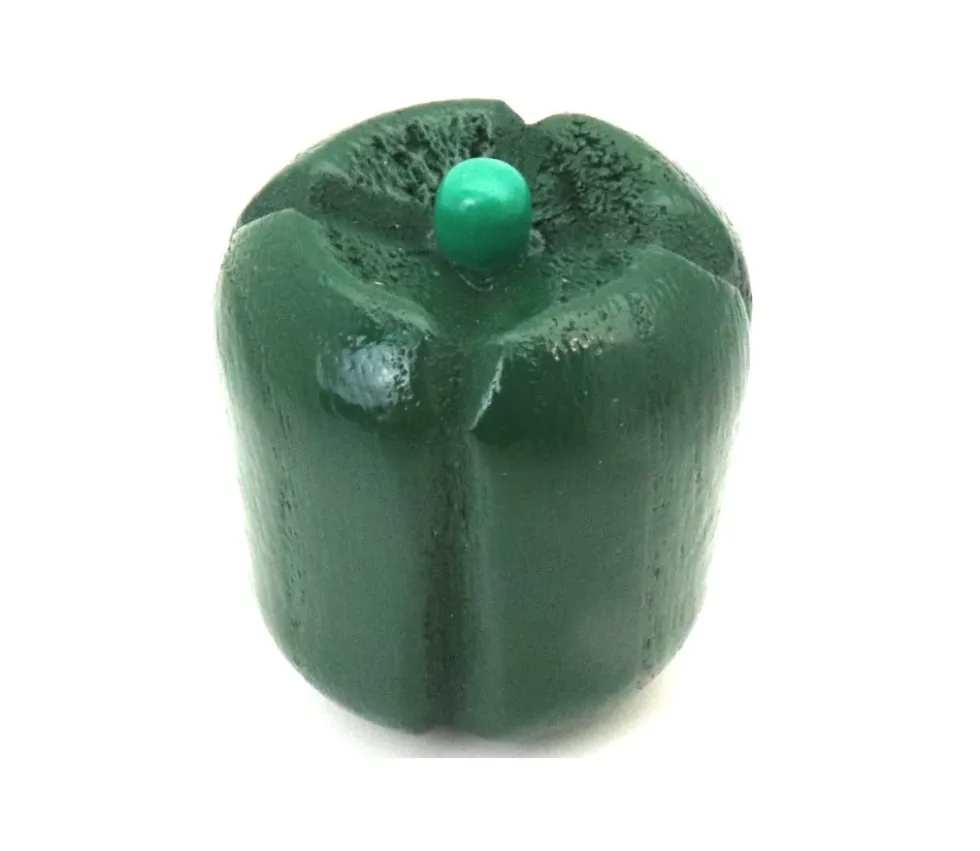 Poivron vert en bois de 4.5 x 3.9 cm légume jouet