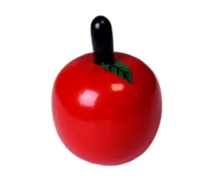 Pomme en bois rouge jouet à l'unité