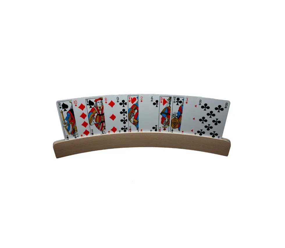 Porte-cartes à jouer arrondi en bois de 35 cm